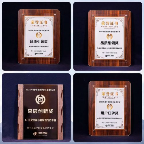 磐石獎加冕！A.O.史密斯智慧「瀞」廚房套系，解鎖廚電行業質升新范式